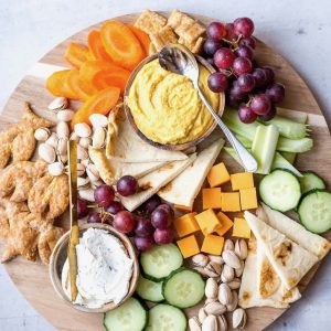 Fruit & Vegie snack board with Dip sauce