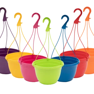 Colour hanging pots variety of colours