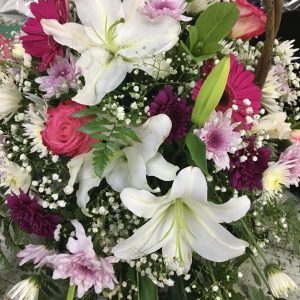 Pink and white mixed Basket