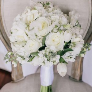 Bridal Bouquet with White Roses & Pionies