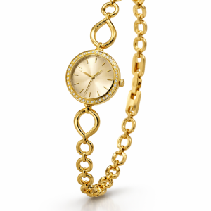 Initial- Gold Plated Ladies Watch