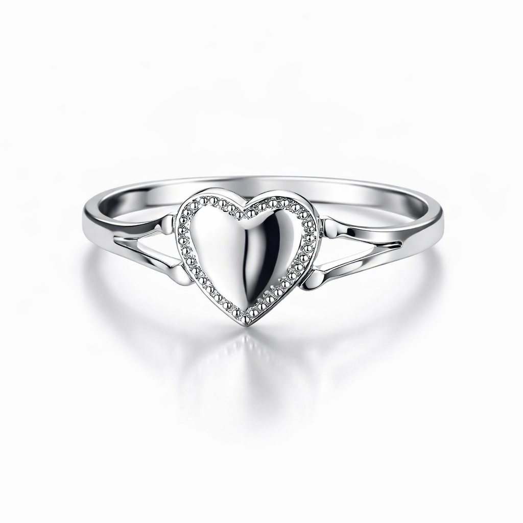 Sterling Silver- Signet heart shape