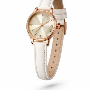 Initial- Ladies white Stap with Gold Plated trimmings